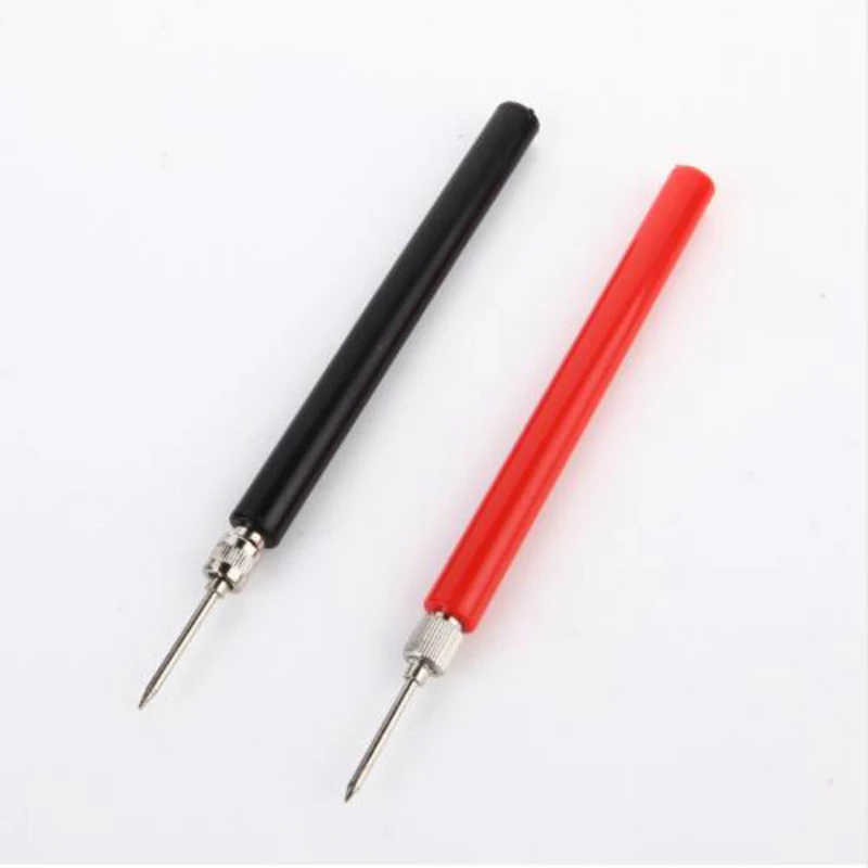 2PCS 120mm Spring Test Probe Tips Insulated Test Hook Wire Connector for Multimeter Stainless Steel Needle Test Leads Pin