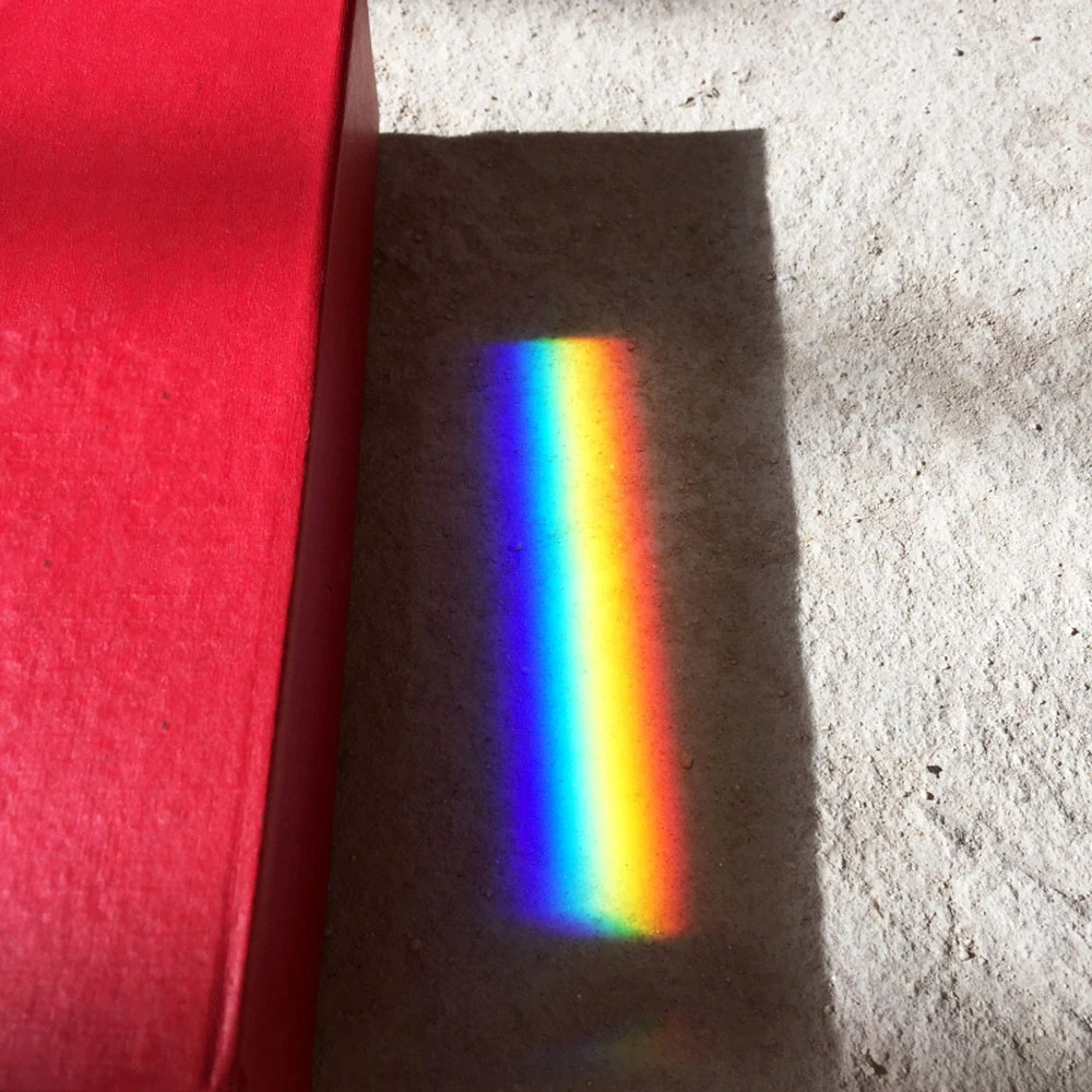 Triangular Optical  Glass Prism Students  Large Mitsubishi Teaching Experiment Rainbow Photo Mega Seven-color Light Photography