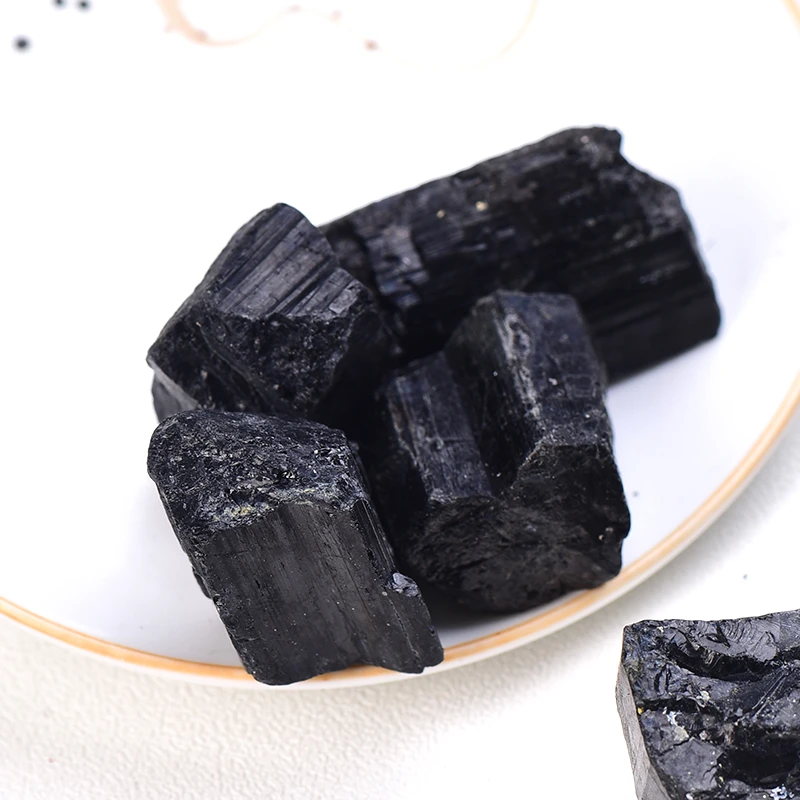 Natural Black Tourmaline Gravel Raw Gemstone Mineral Specimen Irregular Crystal Healing Advanced Collection Eliminate Magnetism