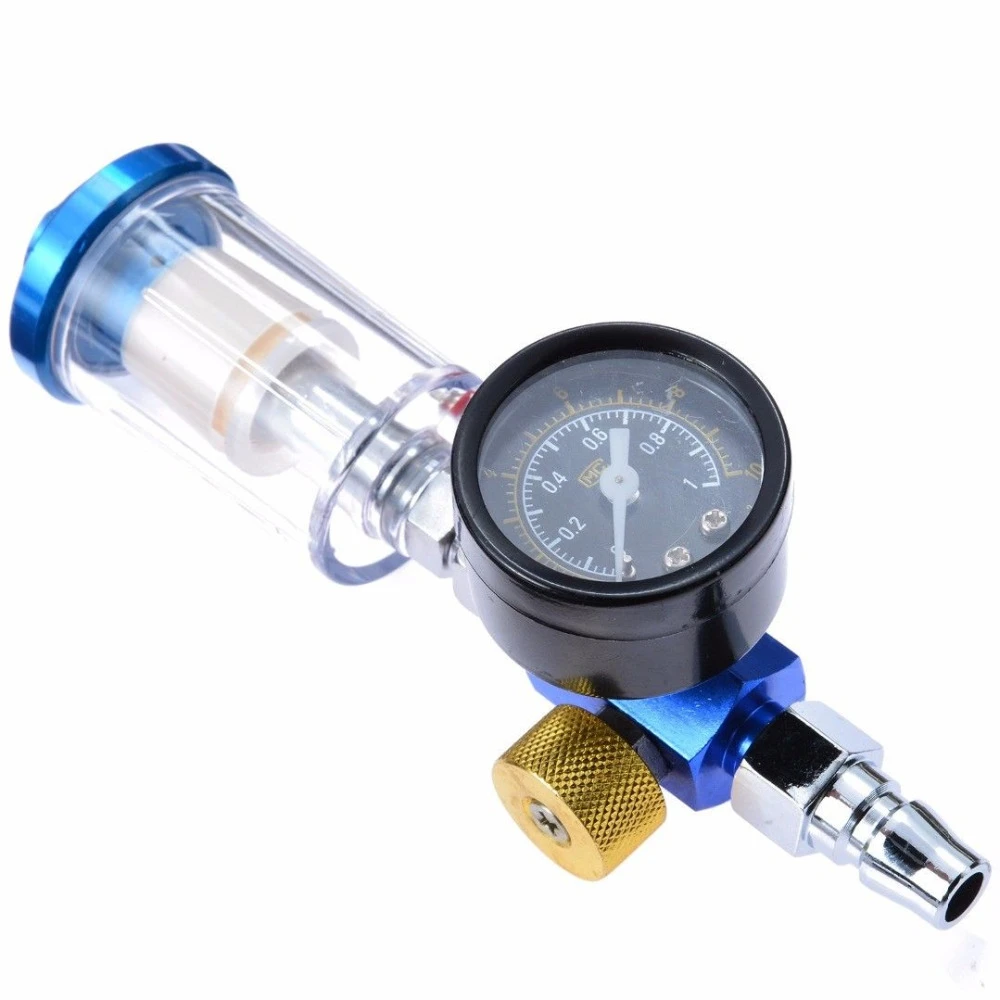 High Quality Spray Gun Air Regulator Gauge + In-line Water Trap Filter Tool + JP/EU/US Adapter Pneumatic Spray Gun Accessories