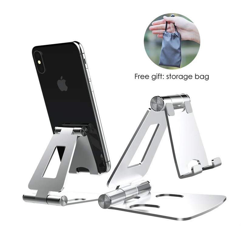 LICHEERS Phone Stand for iPhone 12 Samsung Xiaomi mi 9 Foldable Metal Desk Phone Holder Mobile Phone Stand For iPhone 7 8 X XS