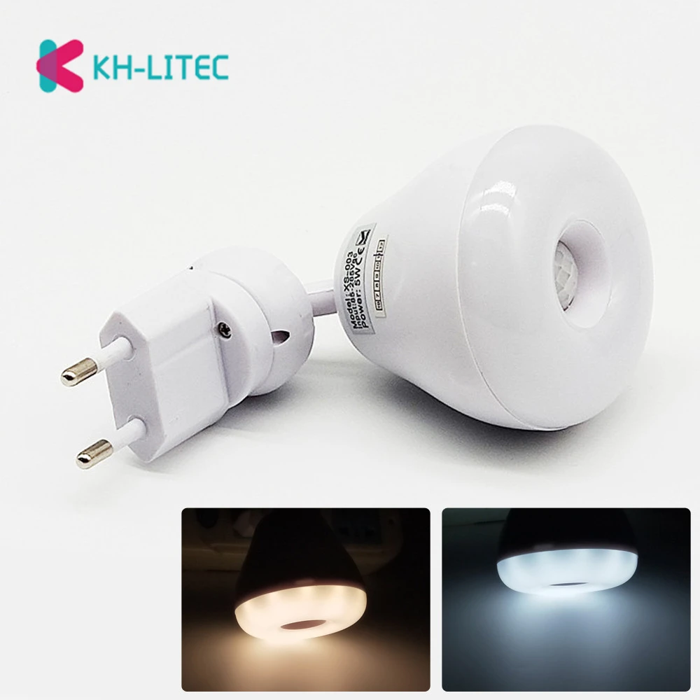 EU Plug AC 110V 220V 5W PIR Infrared Sensor Motion Detector LED Light Bulb Lamp Warm Cool White Dropshipping