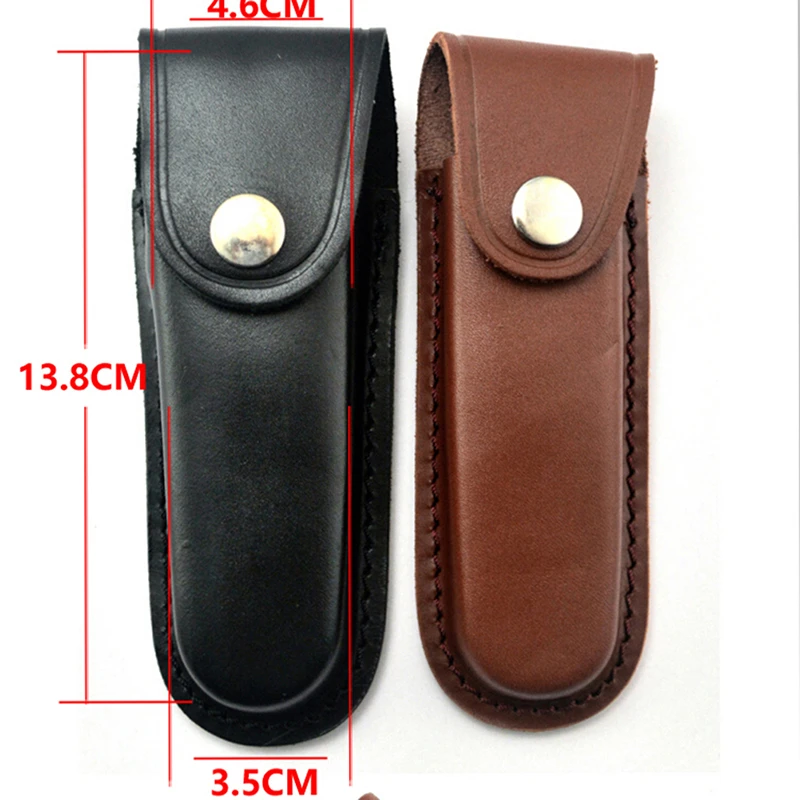 Knife Sheath Leather Sheath With Waist Belt Buckle Pocket Multi-function Tool Knife Protective Cover Leather Sheath Belt