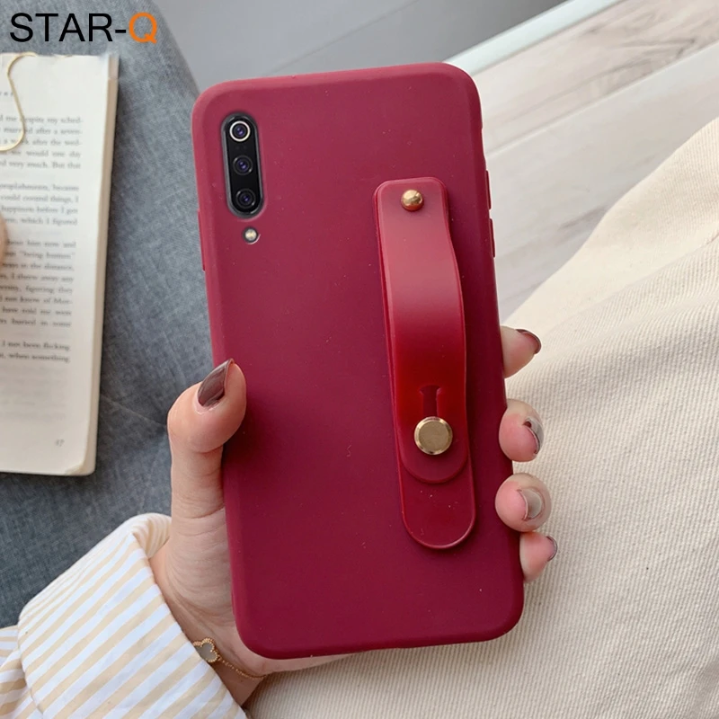 wriststrap phone holder silicone case for xiaomi mi 9 lite se xiomi mi9 8 lite 9t pro a3 a2 a1 5x 6x f1 mix 2s 3 soft back cover