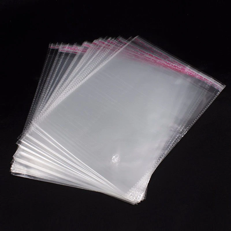 100pcs Transparent Gift Bags DIY Candy Biscuit Cookie Packing Bags Self Adhesive Plastic Cellophane Food Bag Kitchen Organizer