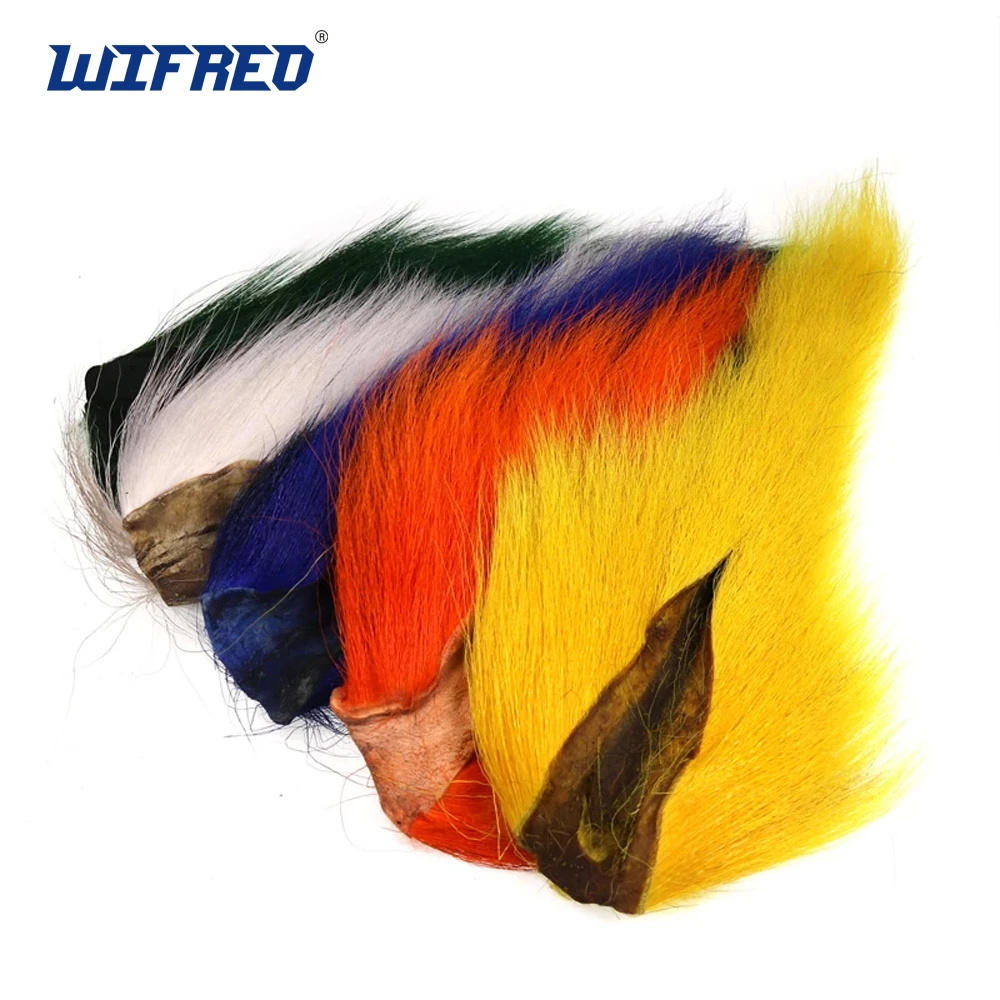 Wifreo Dyed Deer Tail Hair Fur Bucktails Buck Fly Tying Saltwater Flies Dry for Fly Tying Material Yellow Green Blue Red, etc.