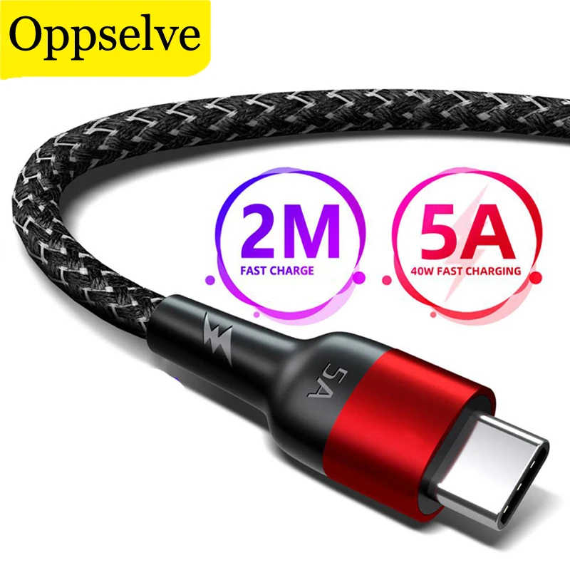 5A USB Type C Cable For Huawei P50 P40 Lite Honor 10 Pro 3.1 Fast Charging Data Cord Phone Charger Samsung S21 S20 Redmi Note 9