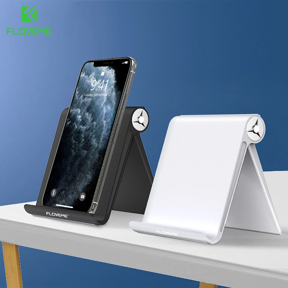 FLOVEME Phone Holder Stand For iPhone 11 Xr 8 7 Samsung S10 Adjustable Aluminium Desktop Holder Mobile Phone Tablet Stand Holder