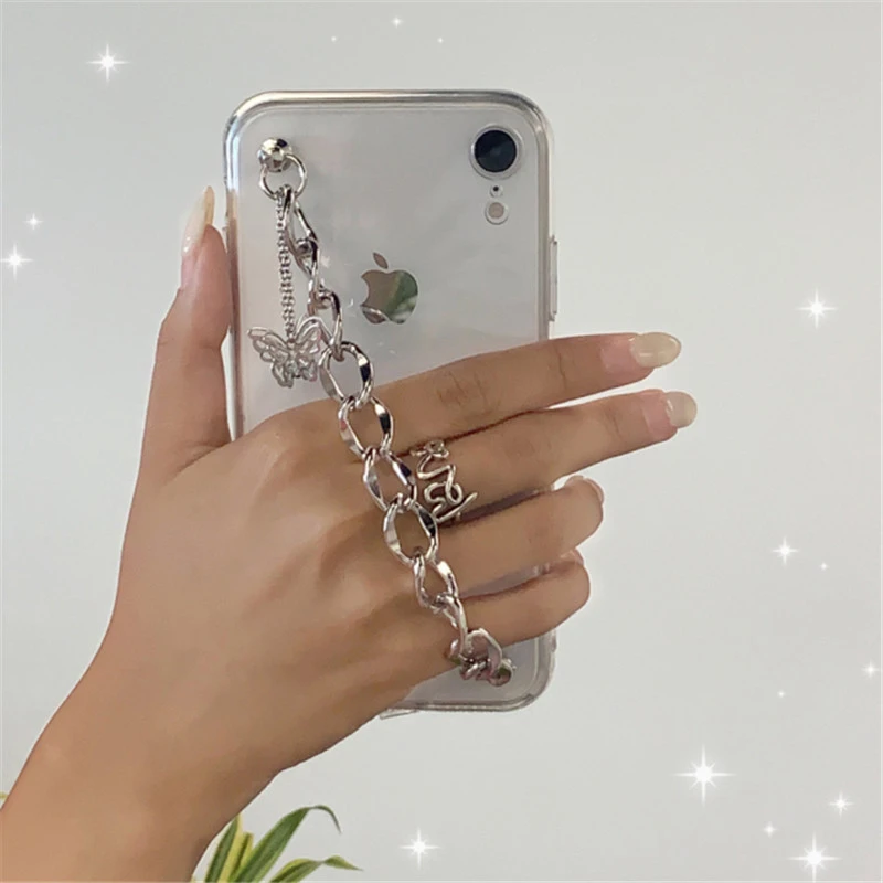 Korea Butterfly Chain Bracelet Transparent soft Phone Case For iPhone 12 Pro Max  MiNi 11 Pro Max X XR XS MAX 6 S 8 7 plus SE 20