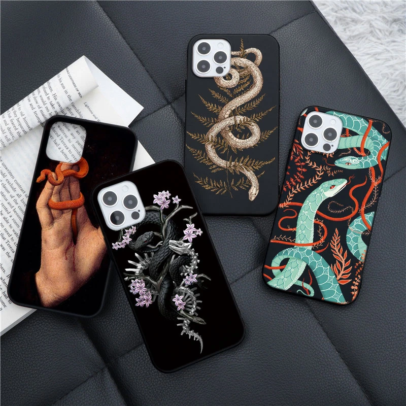 Fashion Snake Flower Case For Xiaomi Redmi Note 8T 9 8 10 Pro 9s 7 6 5 9C Mi Poco X3 NFC A3 9 11 9T 10 10T Lite TPU Animal Cover