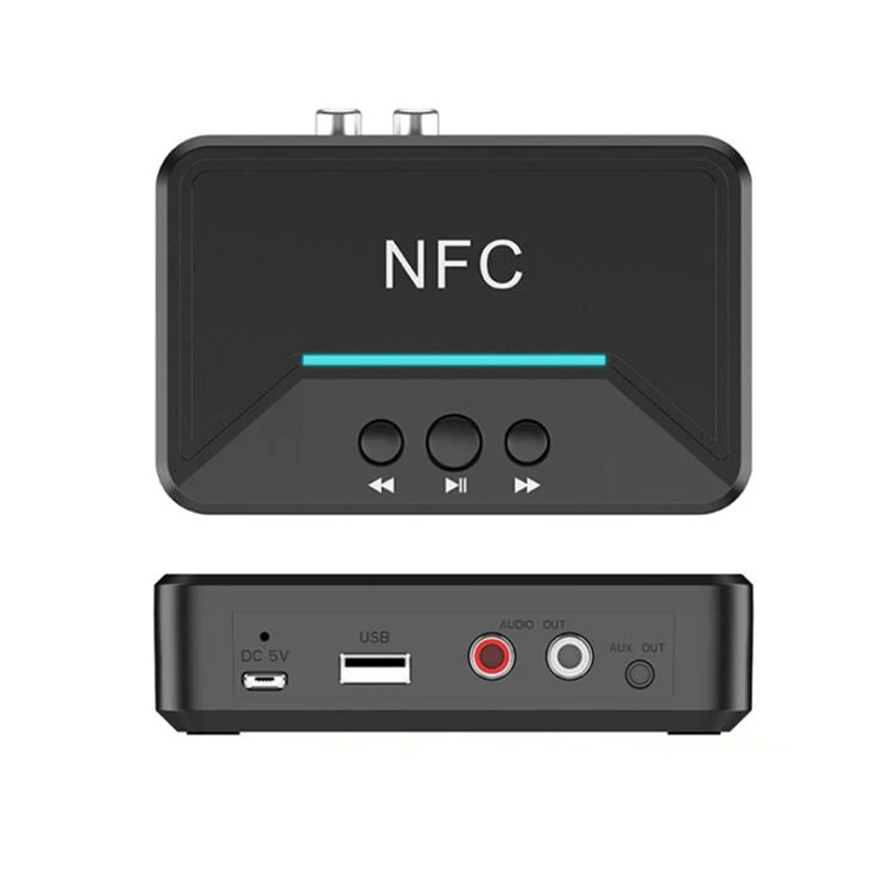 Wireless Bluetooth-compatible 5.0 Receiver Adapter NFC 3.5mm RCA Audio Music AUX Dongle Stereo Receptor for Amplifier Speaker