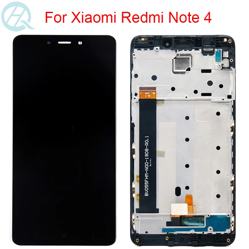 Original 10 Touch  LCD For Xiaomi Redmi Note 4 Display With Frame Touch Screen Assembly For Redmi Note 4 Helio X20 LCD Screen