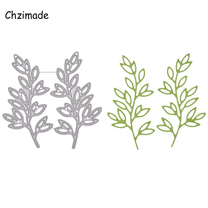 Chzimade Metal Leaf Branch Cutting Dies Stencils Christmas Die Cut For Scrapbooking Paper Card Making Embossing 2020 New