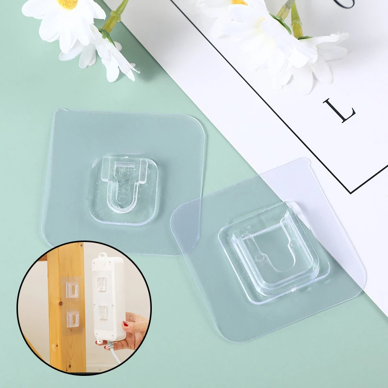 Double-Sided Adhesive Wall Hooks Hanger Strong Hooks Transparent Suction Cup Sucker Wall Storage Holder For Kitchen Bathroo