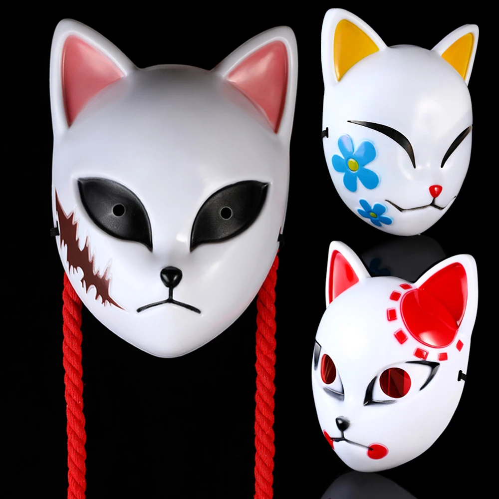 Japanese Anime Demon Slayer Mask Cosplay Sabito Makomo ABS Masks Halloween Party Costume Props