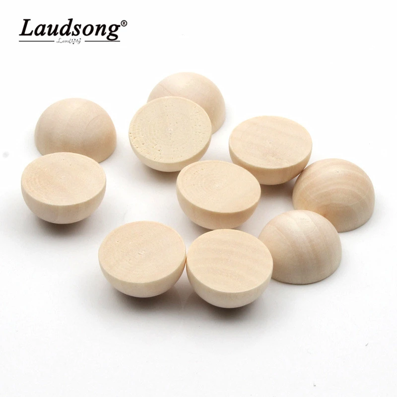 15/20/25/30/40MM Natural Wooden Beads Half-Back Convex Round Unfinished  Accessories DIY Wood Jewelry Crafts Handmade Supplier