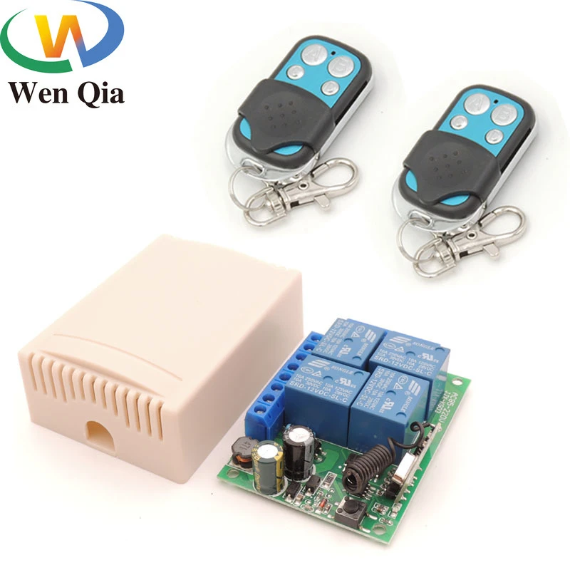 AC 85V~220V 10Amp 2200W 4CH 433MHz rf Remote Control Switch Wireless Relay Receiver Controller for Garage\ Door\  LED\ Bulb