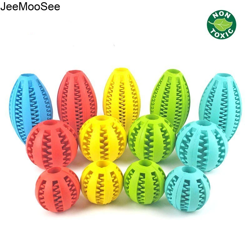 5/7/11cm Pet Dog Toys Extra-tough Rubber Jump Toy Interactive Elasticity Ball Dog Chew Toys For Dog Tooth Cleaning Treat Ball