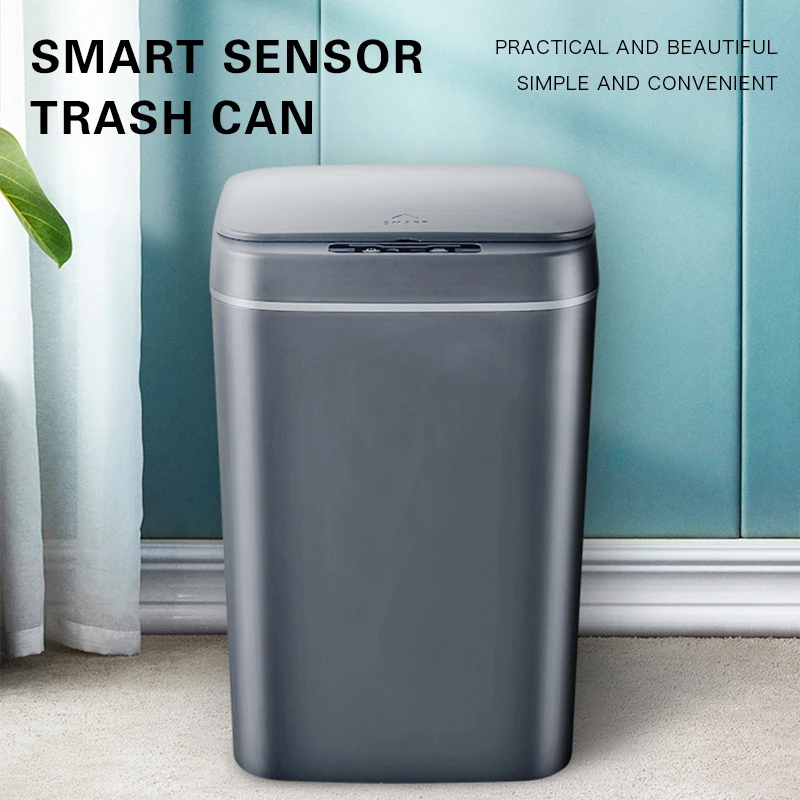 Intelligent Trash Can Automatic Sensor Dustbin Smart Sensor Electric Waste Bin Home Rubbish Can For Kitchen Bathroom Garbage Bin