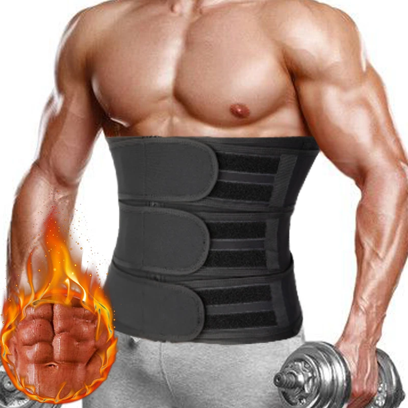 Men Waist Trainer Fitness Waist Trimmer Belt Workout Cincher Corsets Slimming Body Shaper Weight Loss Fat Burner Sweat Straps