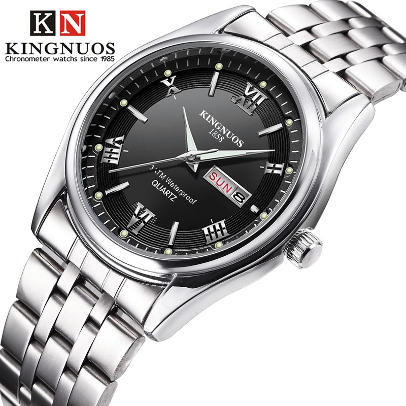 Relogio Masculino Luxury Brand Stainless Steel Analog Display Date Week Waterproof Men's Quartz Watch Business Male Wristwatches