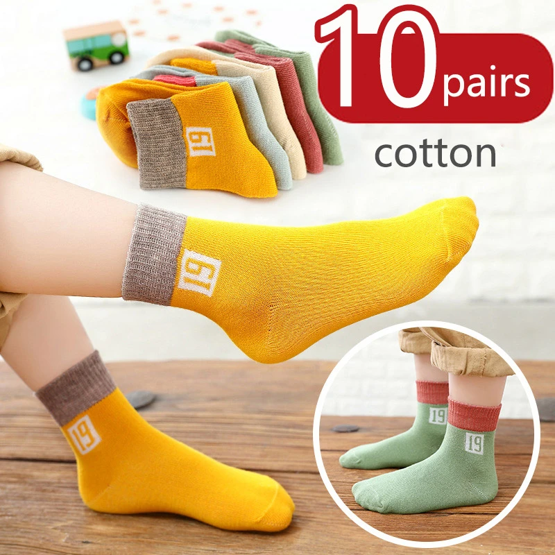 10 Pairs/lot Breathable Cotton Kids Socks Children Ankle Short Sock Cartoon Super Hero for Baby Girls Boys Toddler Autumn Winter