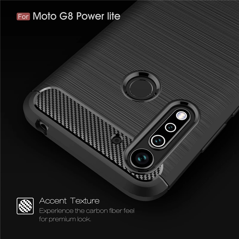 For Moto G8 Power Lite Case Shockproof TPU Carbon Fiber Case For Motorola Moto G8 Power Lite Cover For Moto G8 Power Lite Fundas