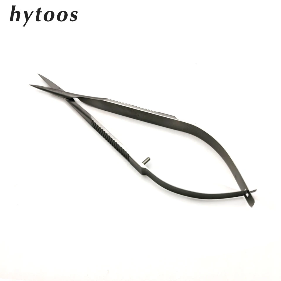 HYTOOS Stainless Steel Scissors Squeeze Straight Cuticle Scissor Dead Skin Cutter Open Eye Microscissors Manicure Tools 12cm