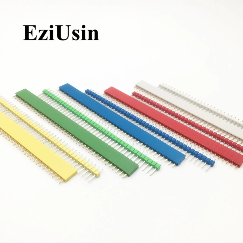 10pcs 5 Pairs 40 Pin 1x40 Single Row Male Female 2.54 Red Yellow Blue White Green Pin Header PCB JST Connector Strip for Arduino