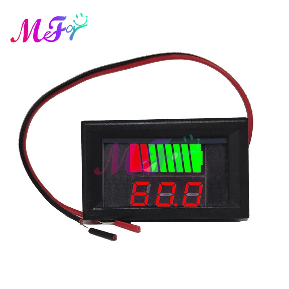 0.56'' LCD Voltmeter 12V 24V 72V 84V Lithium Battery Capacity Indicator Lead Acid Power Car Motorcycle Voltage Tester Detector