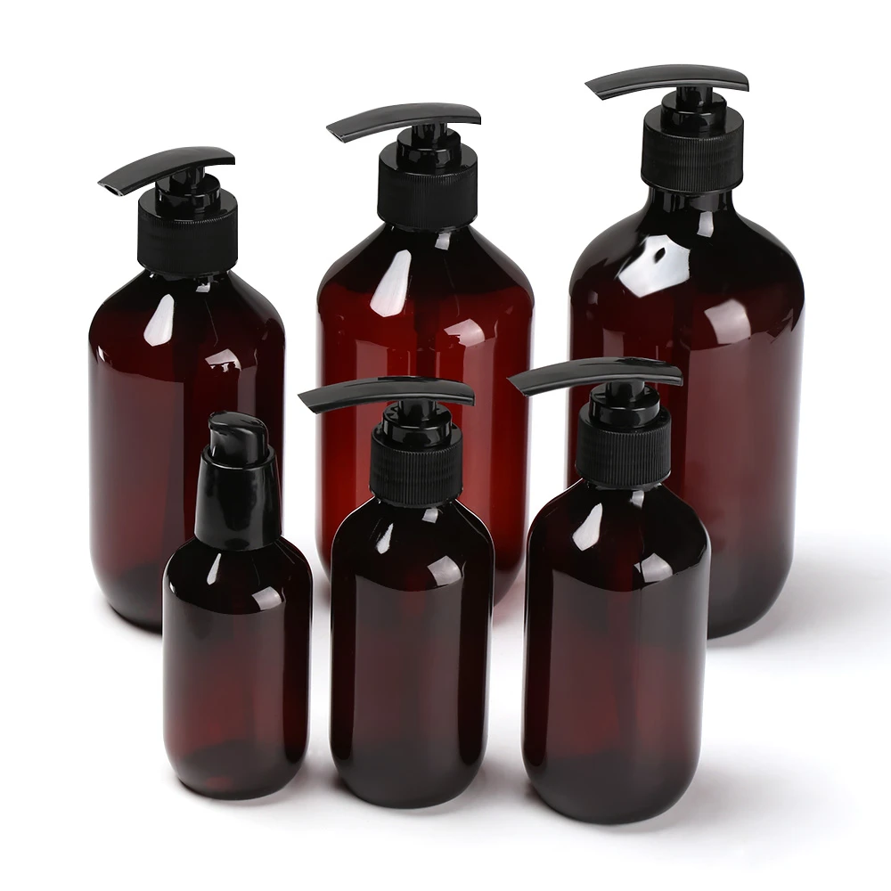 100ML-500ML Brown Transparent Hand Sanitizer Bottle Liquid Soap Whipped Mousse Points Bottling Shampoo Lotion Shower Gel Bottles