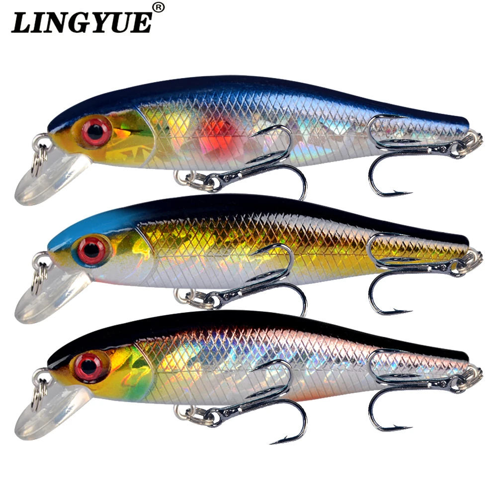 LINGYUE 1pcs Fishing Lures 8.5cm/9.2g Hard Minnow bait Artificial 5 Colors Available Quality Professional Plastic Fishing Tackle