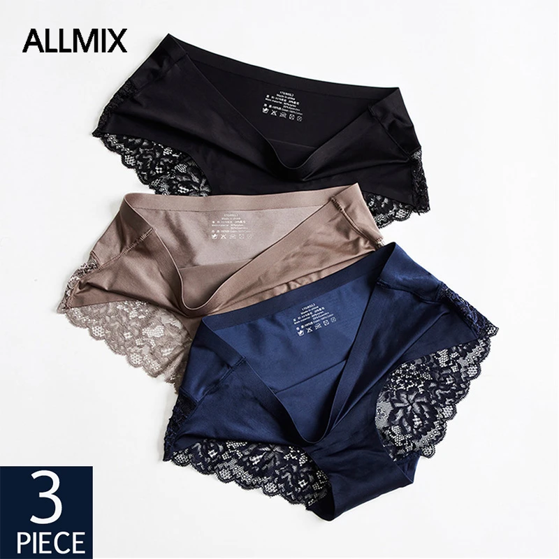ALLMIX 3Pcs/lot Hollow Out Women's Panties Sets Underwear Seamless Solid Sports Briefs Low Waist Underpants Sexy Lady Lingerie