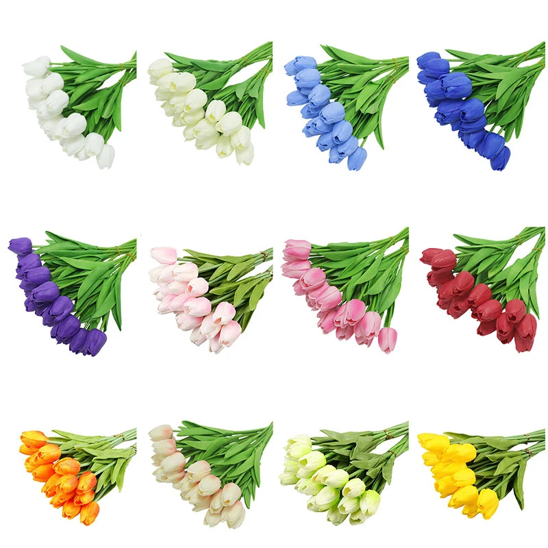 Artificial Tulip Flowers Mini Tulip Flowers Fakes Flowers Real Wedding Flowers Wedding Banquet Bridal Home Decor Valentines Day