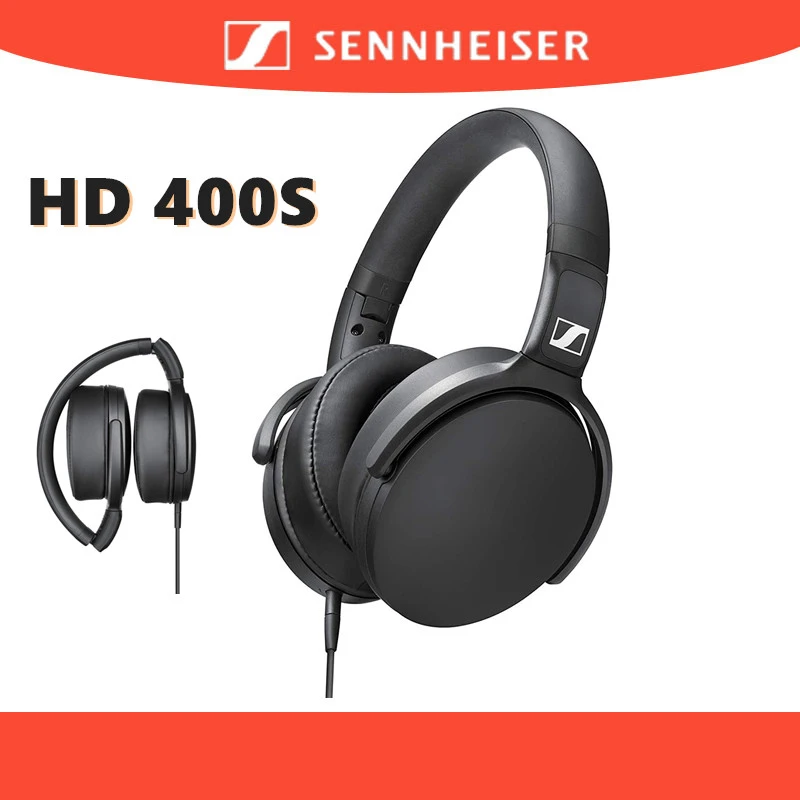 100% Original Sennheiser HD 400S HD400S Around-Ear Headphones Noise Isolation Stereo Music Foldable Deep Bass Sennheiser Headset