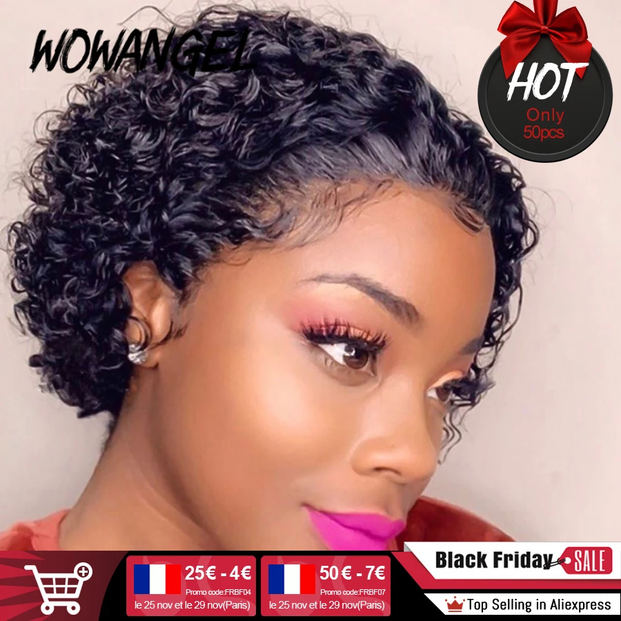 Curly Pixie Cut Wig Human Hair 4x4 Lace Closure Wig Pre plucked Short Bob Wig 13x4 Lace Front Wigs For Women Human Hair Wigs