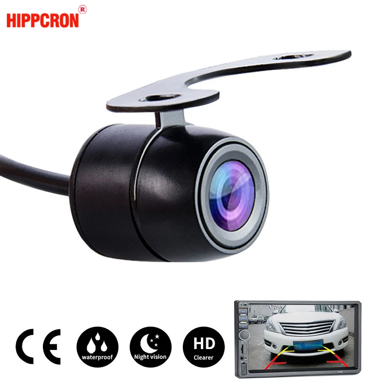 Hippcron Reverse Camera Front Rearview Car Night Vision With Built-in Distance Scale Lines Universal  Waterproof HD System