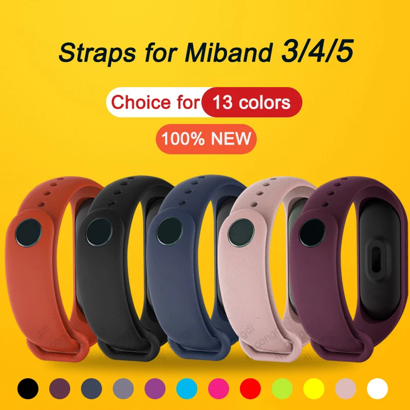 Strap For Xiaomi Mi Band 5 4 3 6 Silicone Wristband Bracelet Replacement For Xiaomi Band 4 MiBand 5 4 3 6 Wrist Color TPU Strap