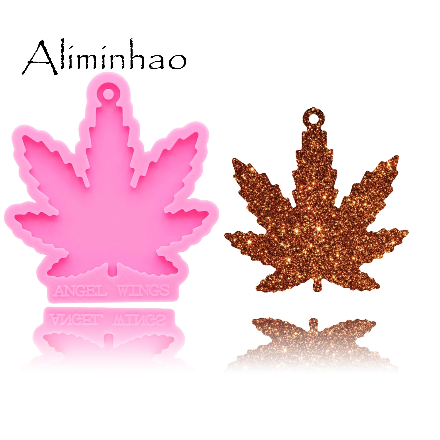 DY0155 Shiny Maple leaf Leaves Silicone Molds For DIY Truck key ring epoxy resin Mold Craft custom keychain