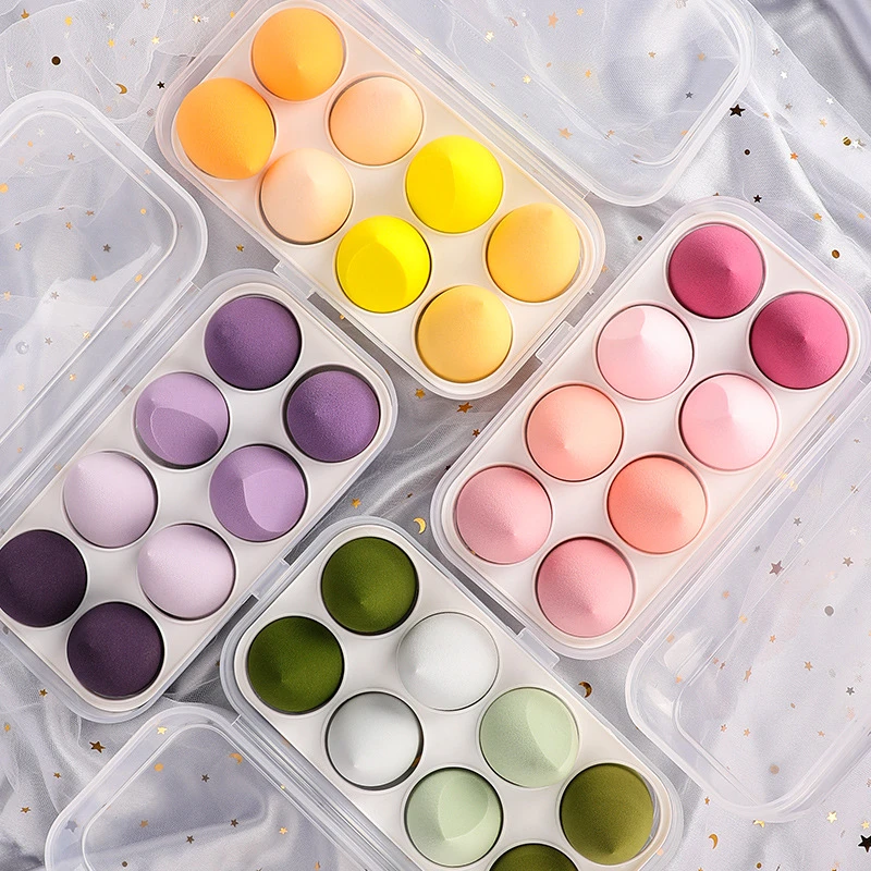 1/4/8pcs/Box Beauty Egg Set Gourd Water Drop Makeup Puff Kit Colorful Cushion Cosmestic Sponge Egg Makeup Tools Wet and Dry Use