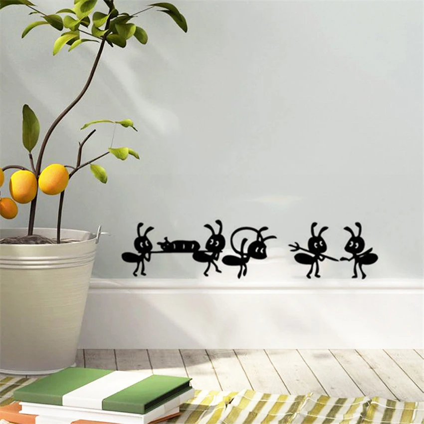 Creative Black Ants move Wall Sticker Art Design Stickers for children's room Home Decor Glass windows Mural art Decals stickers