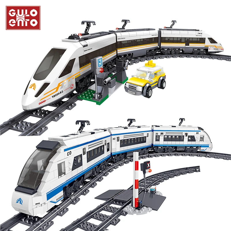 City High-speed Rail RC/Non-RC Building Blocks Fuxing Hexie Electric Locomotive Train Technical Bricks Toys For Kids Boys Gifts