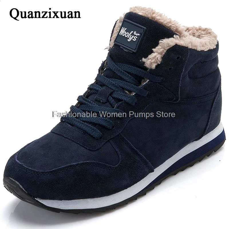 Men Boots 2021 Men's Winter Sneakers Winter Snow Boots Man Lace-Up Suede Ankle Boots Flat Winter shoes Male Vulcanized Shoes