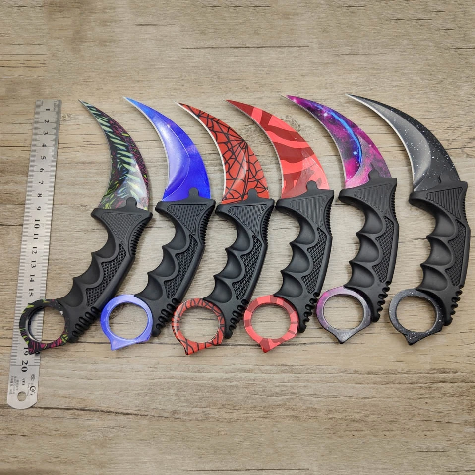 Karambit Knife CS GO Counter Strike claw tactical survival TiNeck Knife  Sheath  Real game Knife rainbow camping fix blade knife