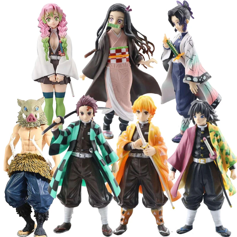 Anime figure Demon Slayer Figure Kamado Tanjirou Nezuko Action Figures PVC Model Toys Zenitsu Figurine Inosuke Kimetsu No Yaiba