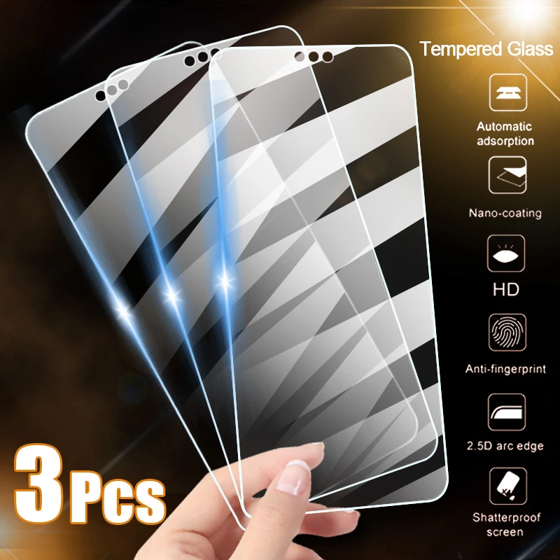 3PCS Full Cover Tempered Glass On the For Huawei P10 P20 P30 Lite Screen Protector On The Honor 8 9 10 20 30 Pro 9x 9A 9S Glass