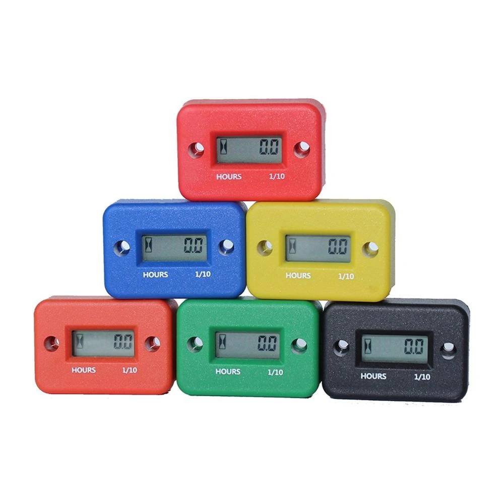 Motorcycle Hour Meter With Battery Timer LCD Digital Display RPM Car Jet Ski Boat Meter Counter Tachometer Gauge Engine Tool