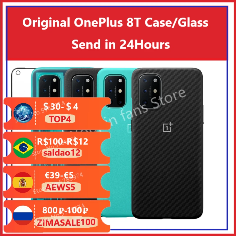 KB2001 Official Protection Covers For OnePlus 8T Case Real Original Sandstone Silicon Nylon Carbon Bumper