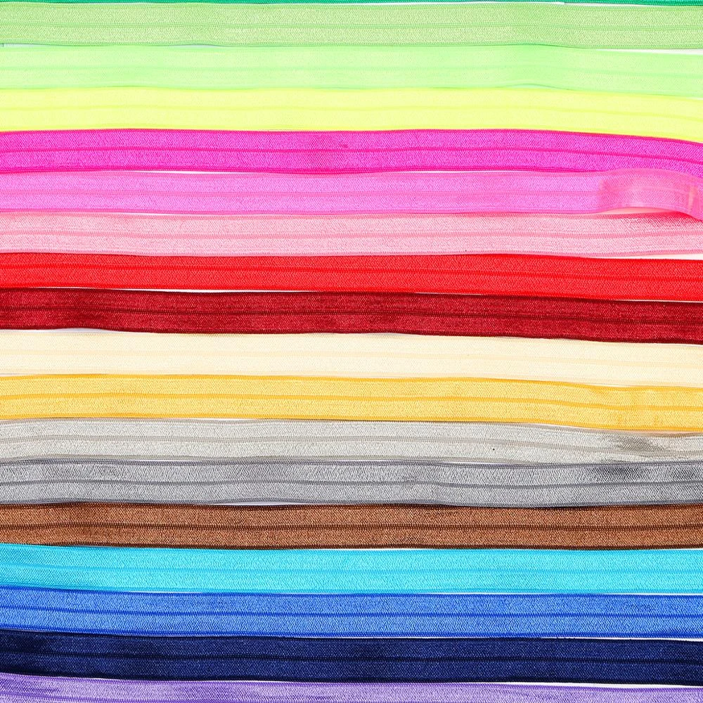5 Yard 15mm Solid Color Shiny FOE Foldover Elastic Band Elastic Line Lace Trim Waist Band DIY Sewing Garment Accessories