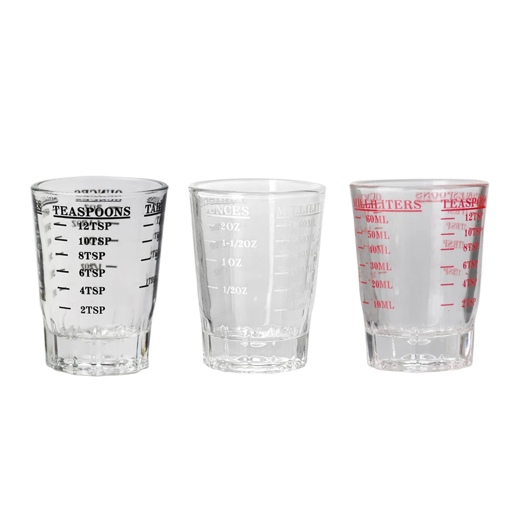45/60 ML Glass Measuring Cup Espresso Shot Glass Liquid Glass Ounce Cup With Scale Kitchen Measure Tool Supplies